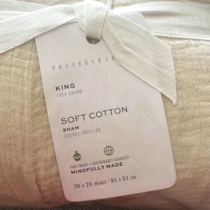 Brand New in packaging PotteryBarn King Soft Cotton Sham (Cream Linen)